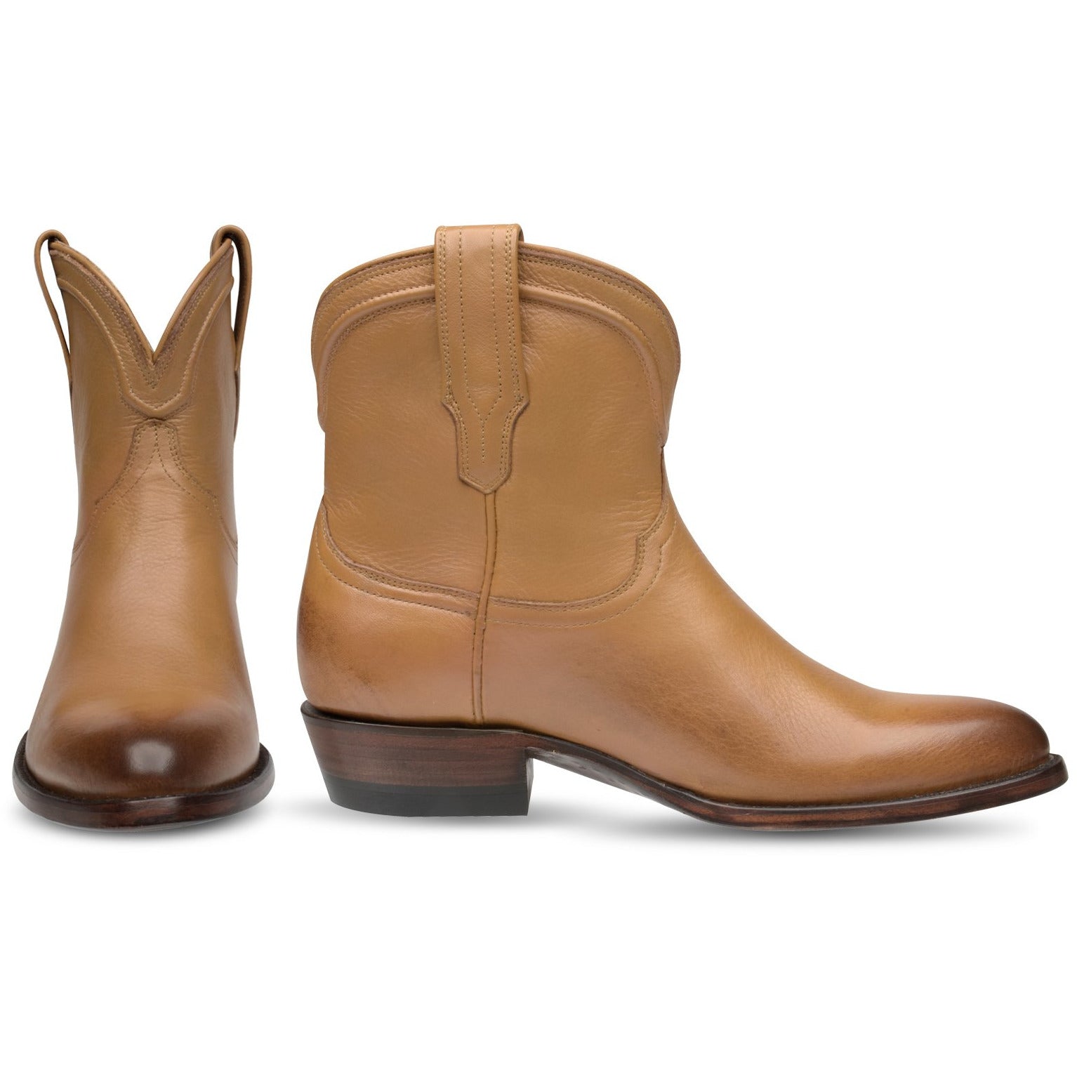 Women‚Äôs Bachesto Daffney Calfskin Boots Handcrafted Amber - yeehawcowboy