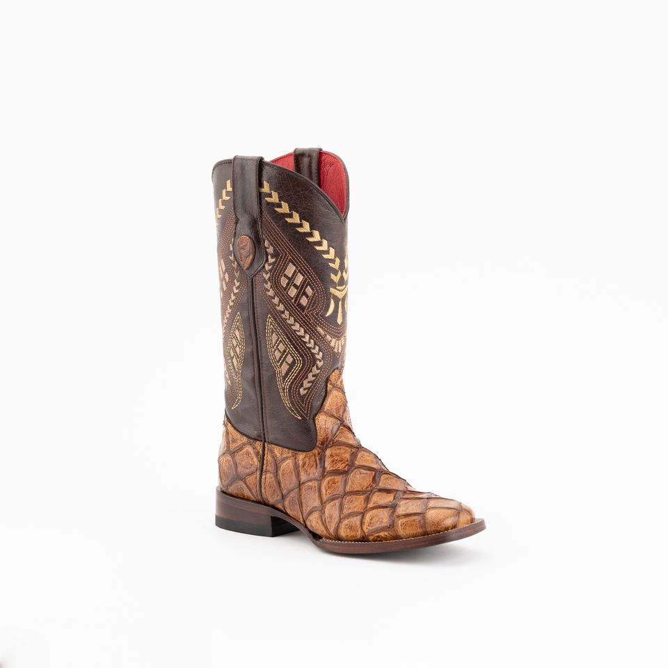 Women's Ferrini Bronco Pirarucu Print Boots Handcrafted Cigar - yeehawcowboy