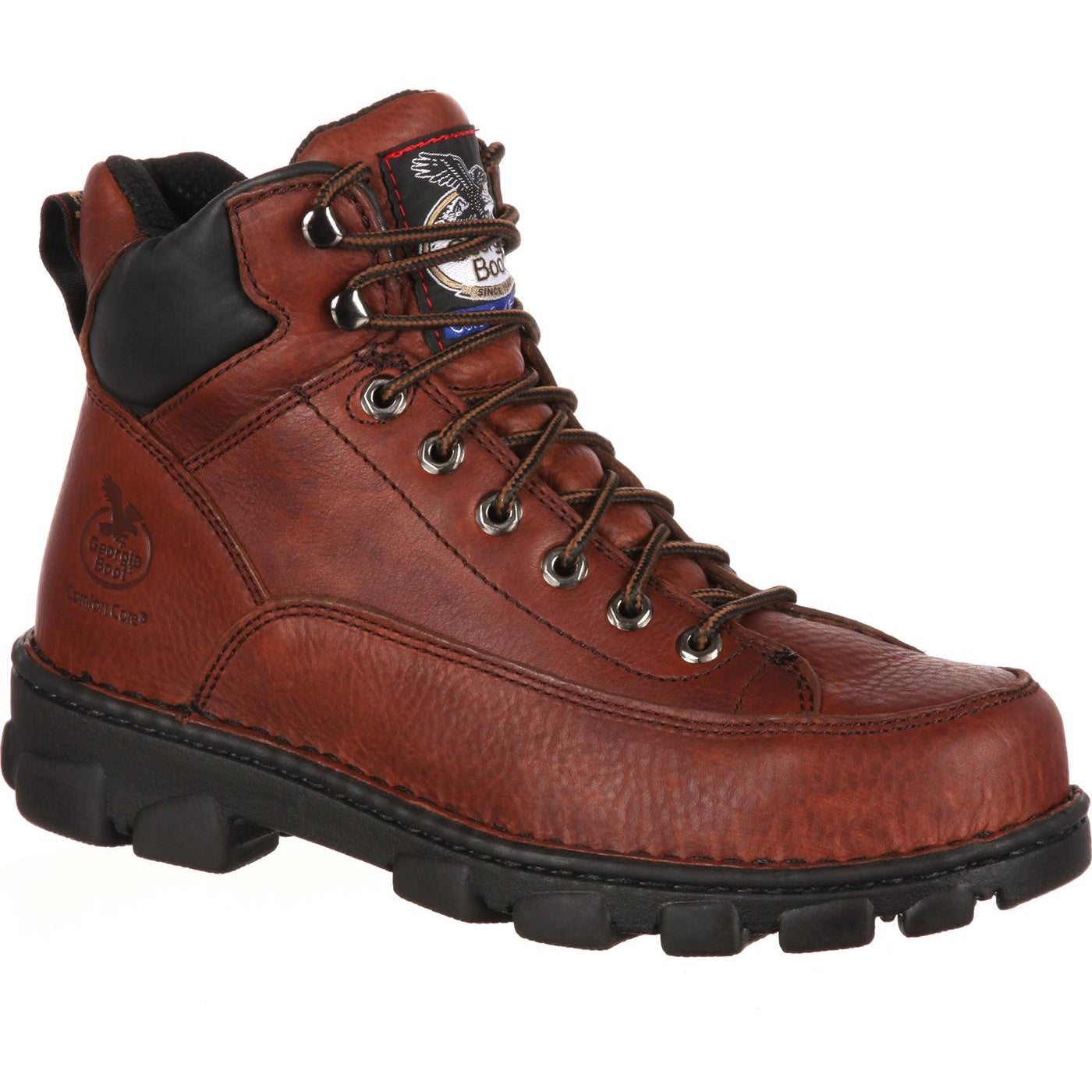 Men's Georgia Boots Eagle Light Wide Load Steel Toe Work Hiker Burgundy - yeehawcowboy