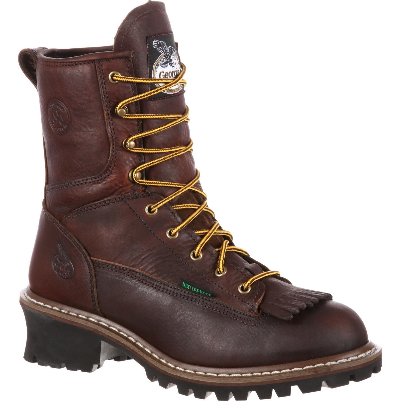 Men's Georgia Boots Waterproof Logger Boots Brown - yeehawcowboy