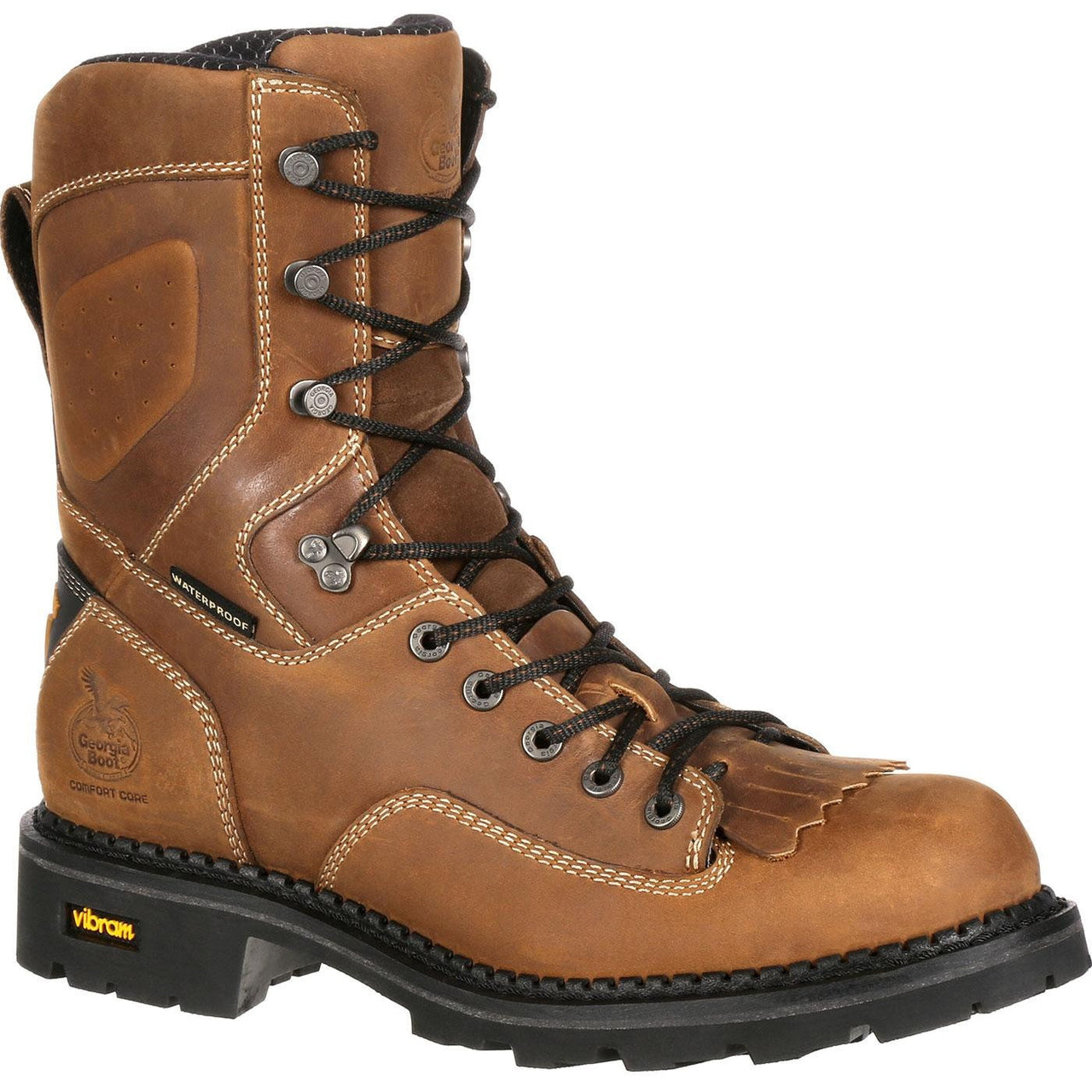 Men's Georgia Boots Comfort Core Composite Toe Waterproof Logger Work Boots Brown - yeehawcowboy