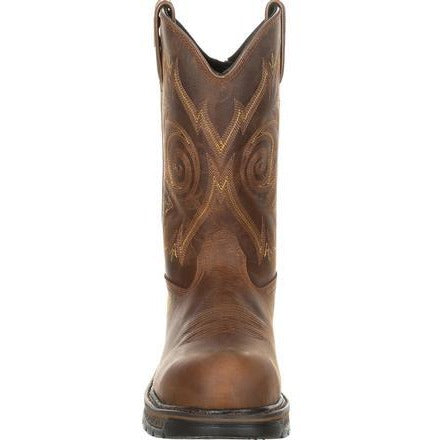 Men's Georgia Boots Carbo-Tec lt Composite Toe Waterproof Work Wellington Brown - yeehawcowboy