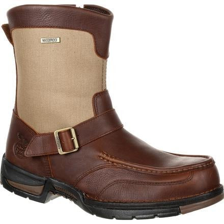 Men's Georgia Boots Athens Waterproof Side-Zip Boots Brown - yeehawcowboy