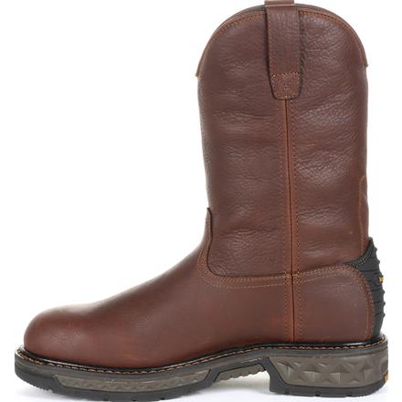 Men's Georgia Boots Carbo-Tec Lt Waterproof Pull-On Work Boots Brown - yeehawcowboy