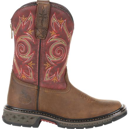 Kid's Georgia Boots Carbo-Tec Lt Little Kids Pull-On Boots Brown - yeehawcowboy