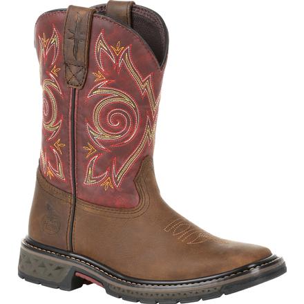 Kid's Georgia Boots Carbo-Tec Lt Little Kids Pull-On Boots Brown - yeehawcowboy