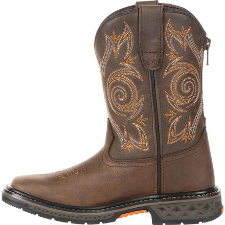 Kid's Georgia Boots Carbo-Tec Lt Little Kids Brown Pull On Boots - yeehawcowboy