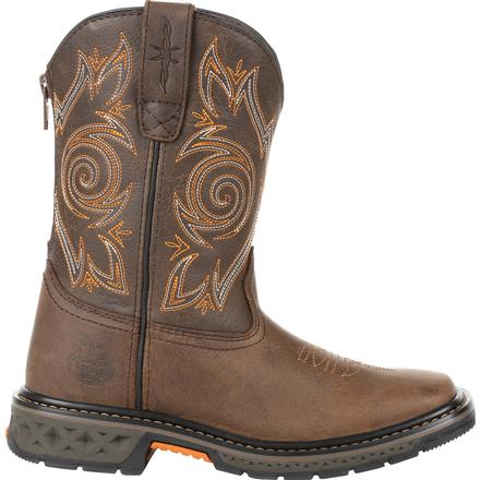 Kid's Georgia Boots Carbo-Tec Lt Little Kids Brown Pull On Boots - yeehawcowboy