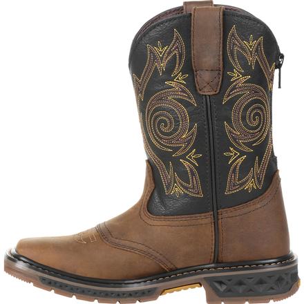 Kid's Georgia Boots Carbo-Tec Lt Little Kids Pull-On Saddle Boots Brown - yeehawcowboy