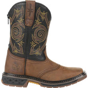 Kid's Georgia Boots Carbo-Tec Lt Little Kids Pull-On Saddle Boots Brown - yeehawcowboy