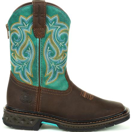 Kid's Georgia Boots Carbo-Tec Lt Little Kids Pull On Boots Brown - yeehawcowboy