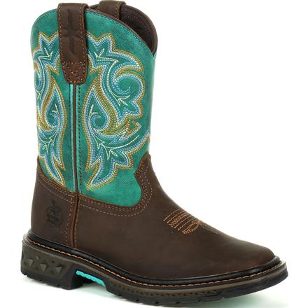 Kid's Georgia Boots Carbo-Tec Lt Little Kids Pull On Boots Brown - yeehawcowboy
