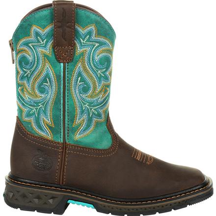Kid's Georgia Boots Carbo-Tec Lt Pull On Boots Brown - yeehawcowboy
