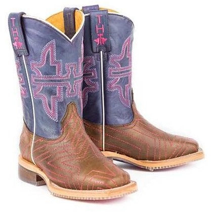 Kid's Tin Haul Starlight Boots With Unicorn Sole Handcrafted Brown - yeehawcowboy