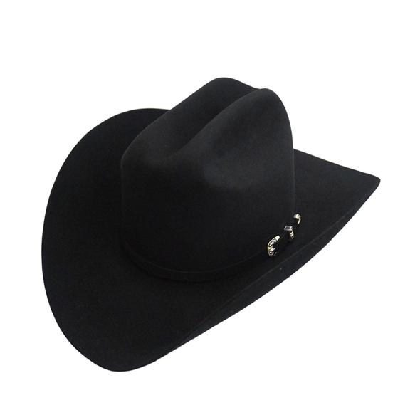 10x Larry Mahan Oro Negro Fur Felt Cowboy Hat Black - yeehawcowboy