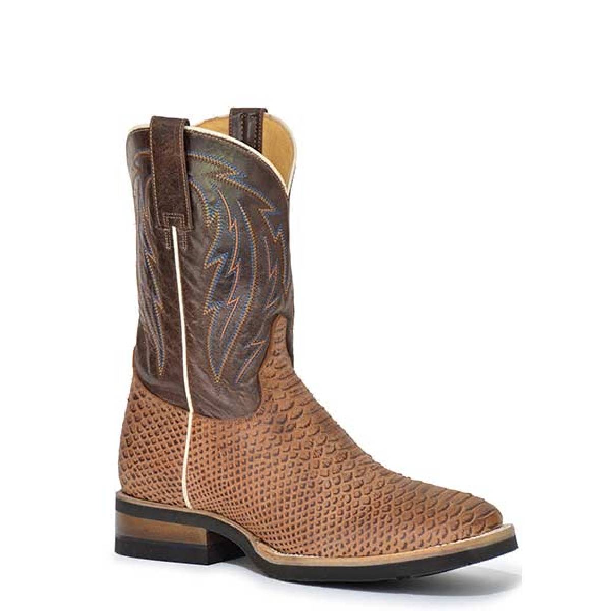 Men's Roper Almost Python PRINT GEO Sole Boots Handcrafted Brown - yeehawcowboy