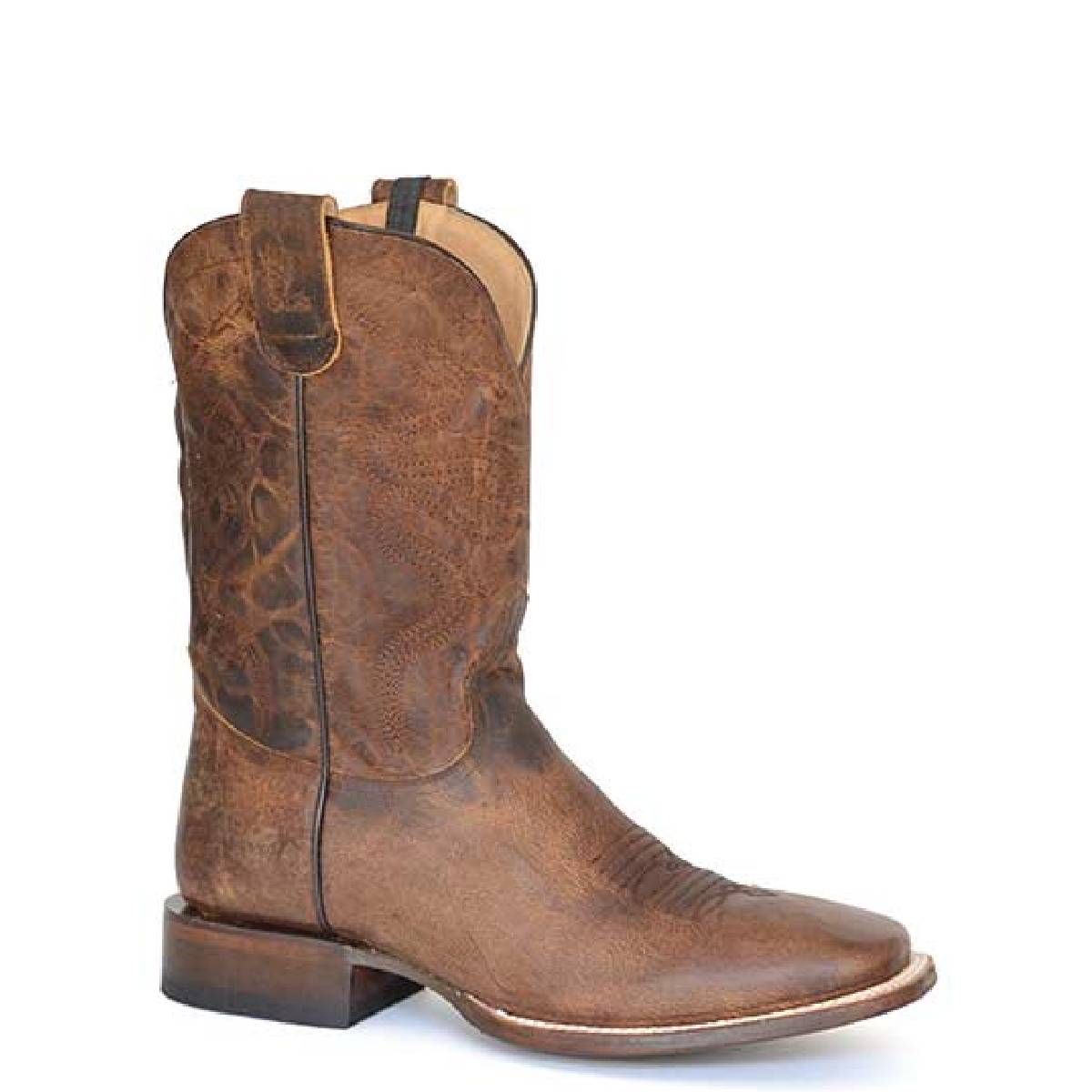 Men's Roper Snake Eyes CCS Flextra Leather Boots Performance Sole Handcrafted Tan - yeehawcowboy