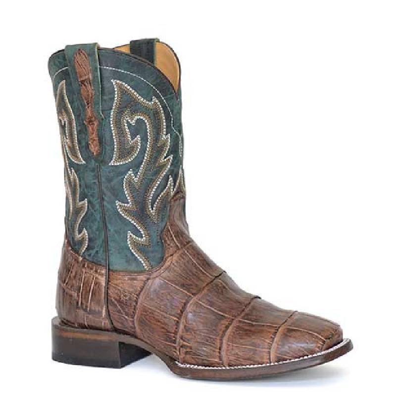 Men's Stetson Alligator Boots Handcrafted Brown - yeehawcowboy