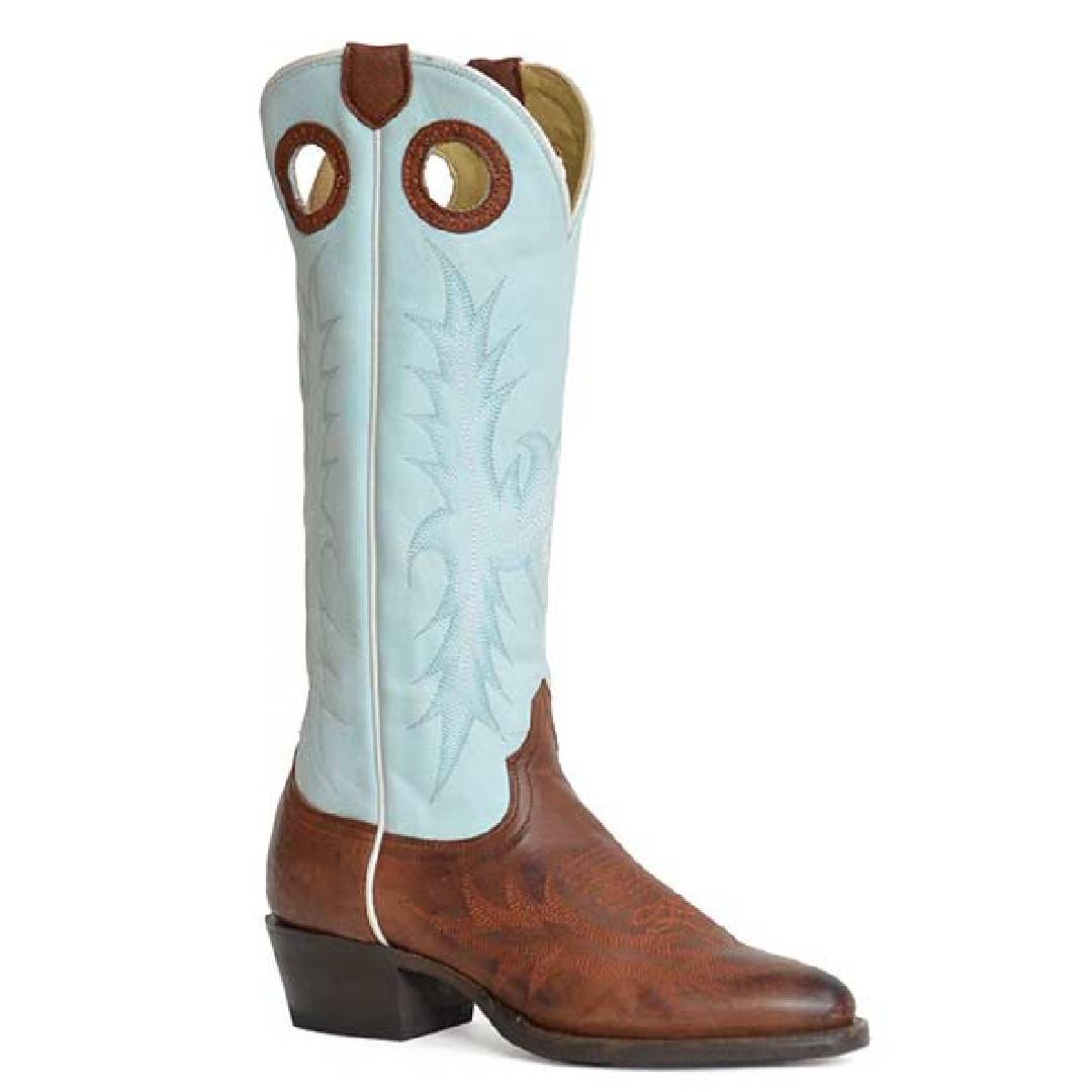 Women's Stetson Belle Boots Handcrafted Blue - yeehawcowboy