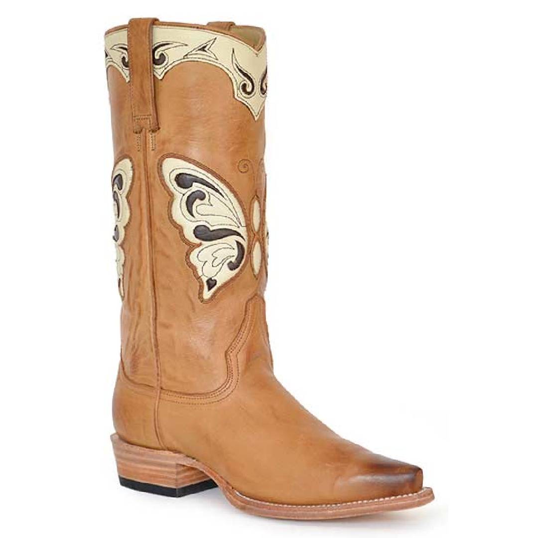 Women's Stetson Mariposa Boots Handcrafted Tan - yeehawcowboy
