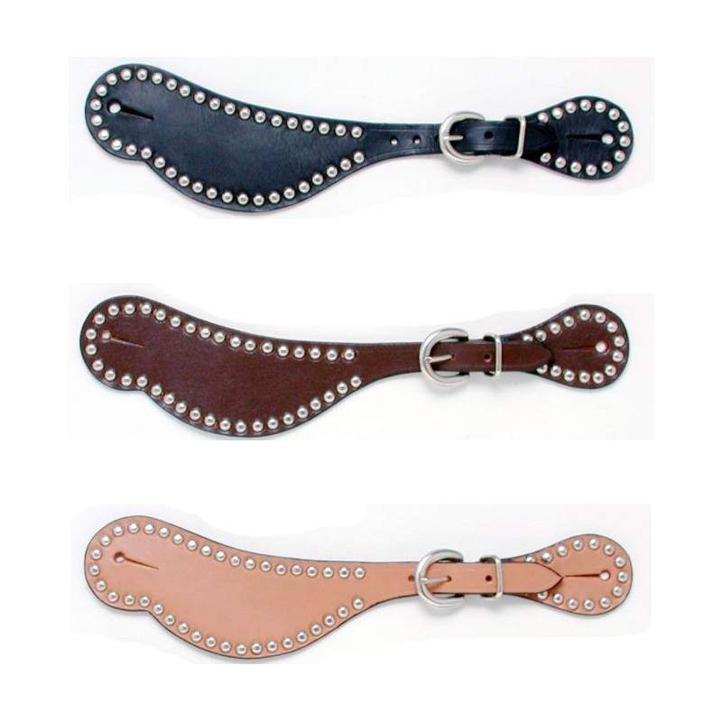 Royal King Leather Spur Straps with Silver Dots - yeehawcowboy