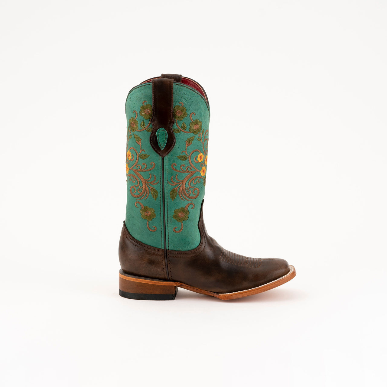 Women's Ferrini Poppy Leather Boots Handcrafted Chocolate - yeehawcowboy