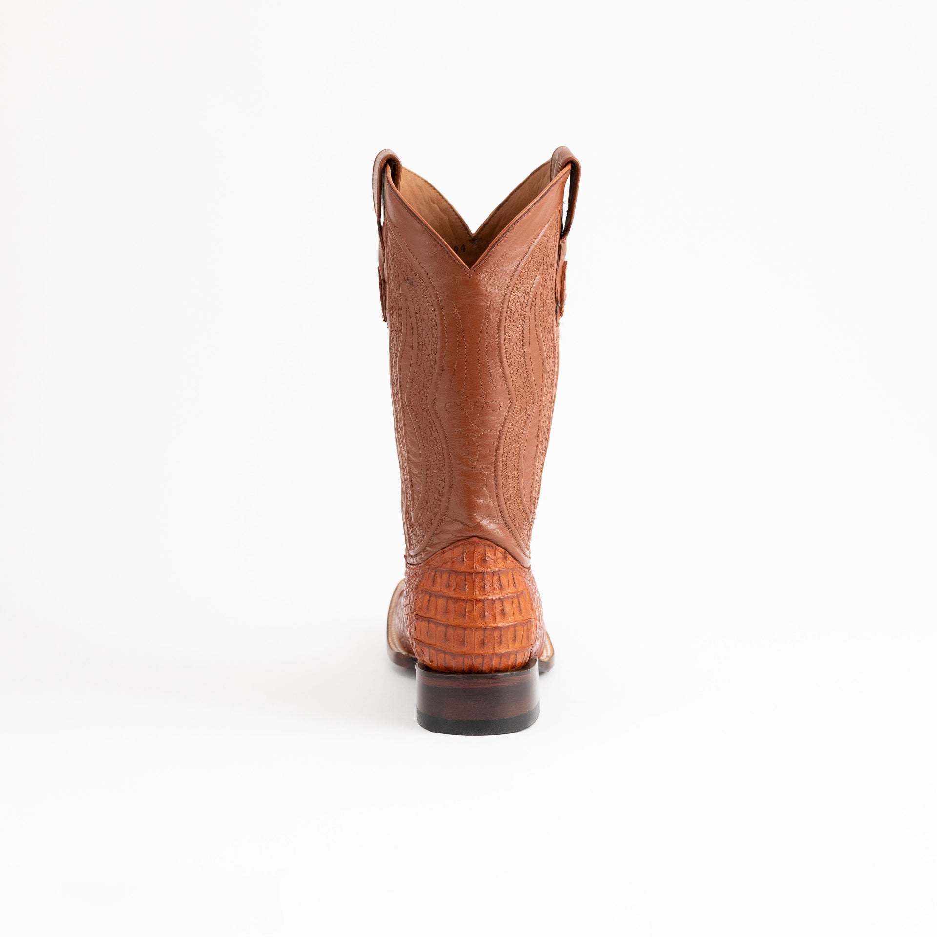 Men's Ferrini Dakota Caiman Hornback Boots Handcrafted Cognac - yeehawcowboy