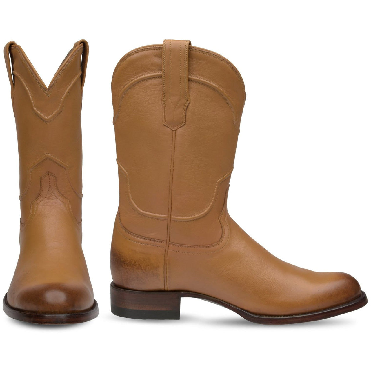 Men‚Äôs Bachesto Tex Calfskin Boots Handcrafted Amber - yeehawcowboy