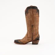Women's Ferrini Tessa Leather Boots Handcrafted Brown - yeehawcowboy