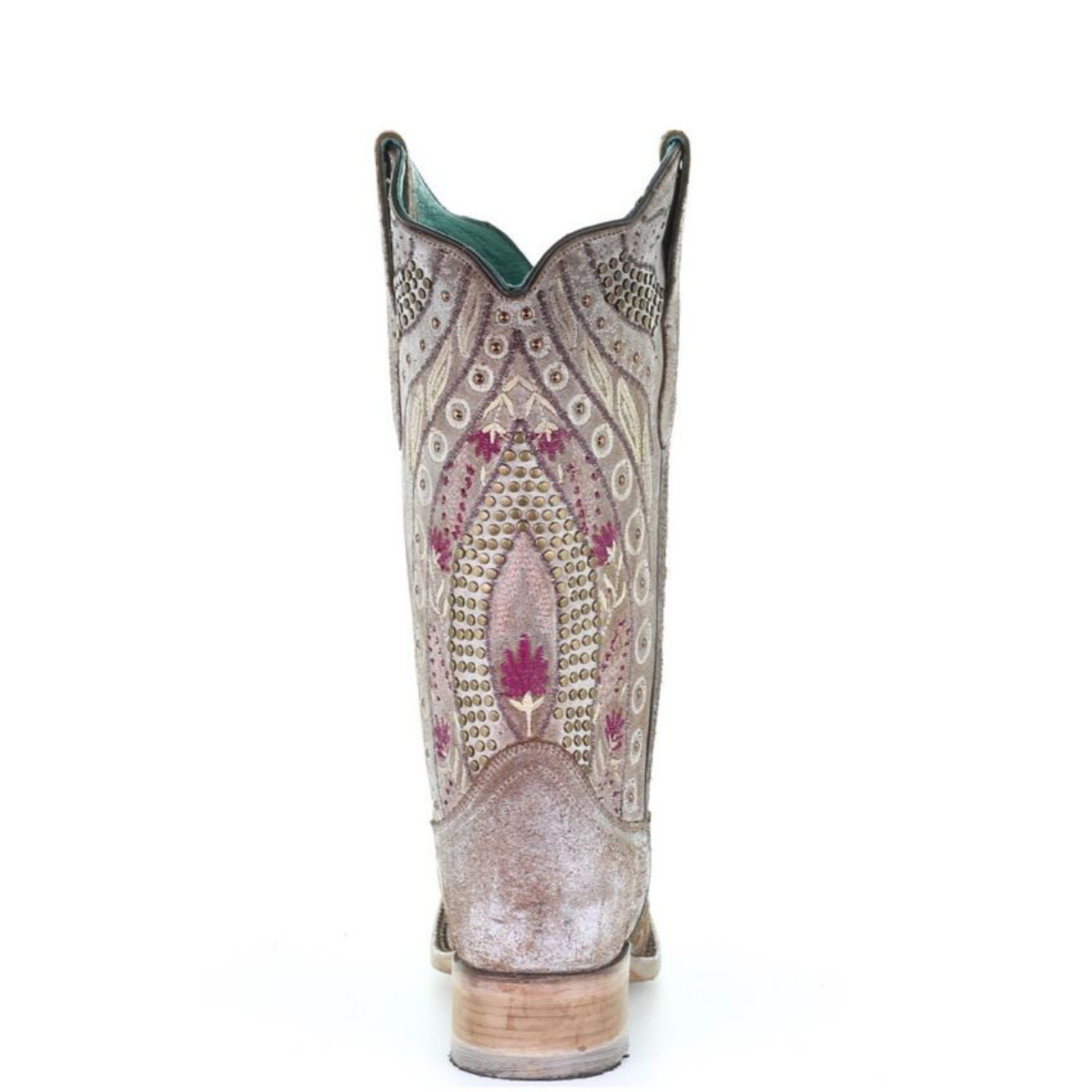 Women's Corral Western Boots Taupe Studded Crystals Handcrafted - yeehawcowboy