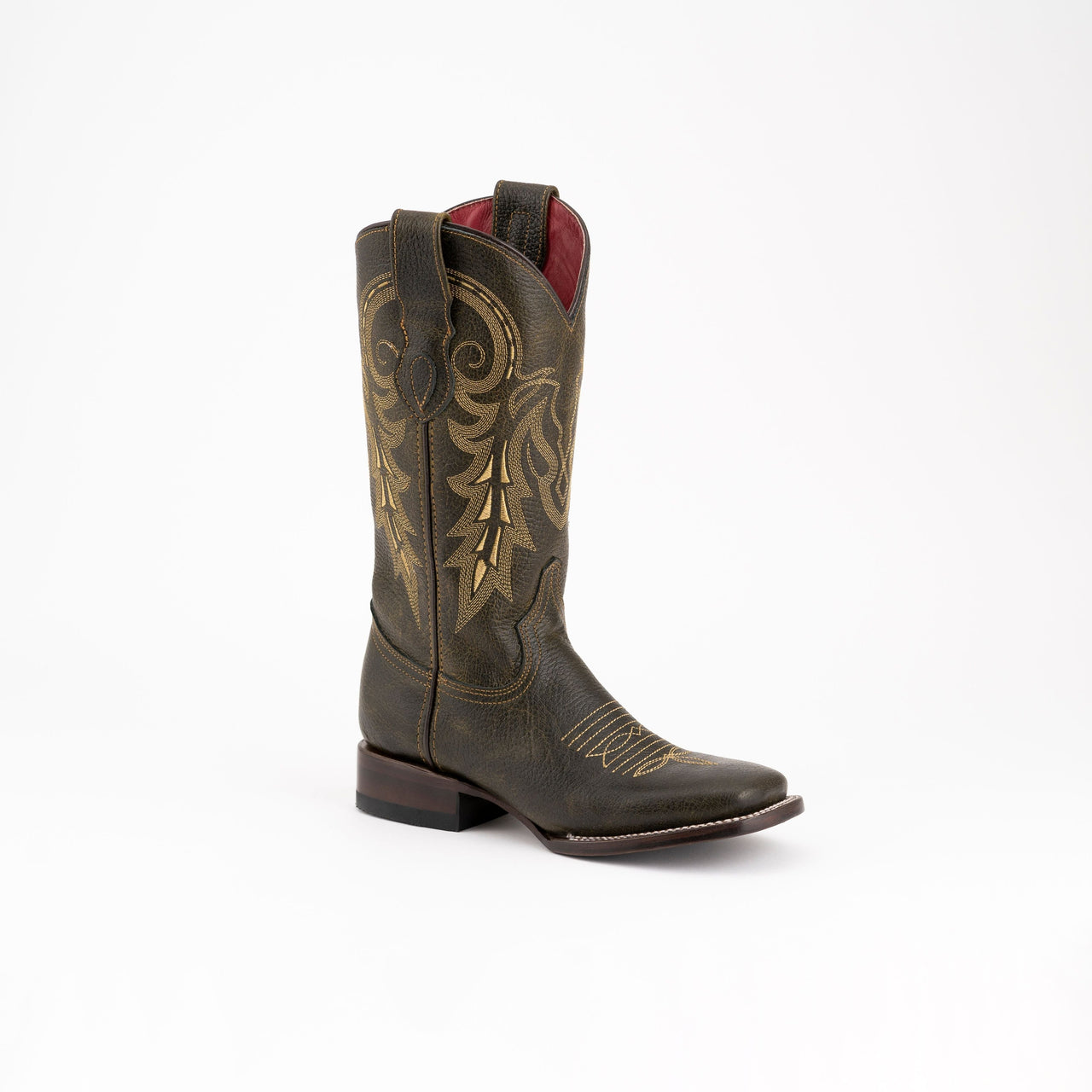 Women's Ferrini Blaze Leather Boots Handcrafted Moss - yeehawcowboy
