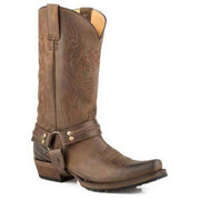 Men‚Äôs Roper¬† Skull Boots Handcrafted Brown - yeehawcowboy