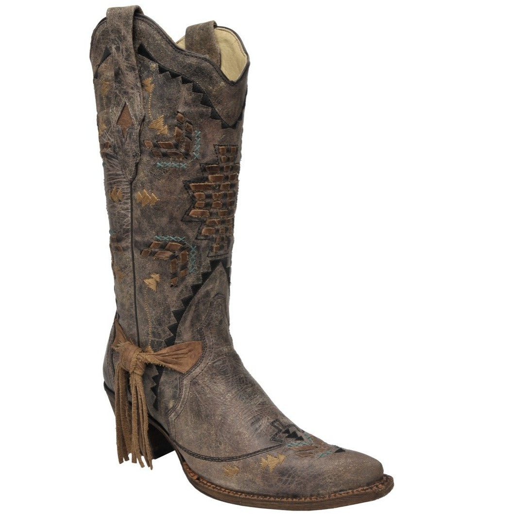 Women's Corral Leather Boots Handcrafted Cango Tabacc - yeehawcowboy