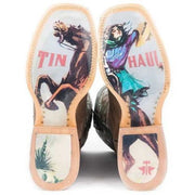 Women‚Äôs Tin Haul Ban-Dan-Uh Boots With Vintage Rider Girl Sole Handmade - yeehawcowboy