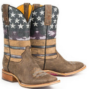 Women‚Äôs Tin Haul American Woman Boots W Shoot Like A Girl Sole Handmade Brown - yeehawcowboy