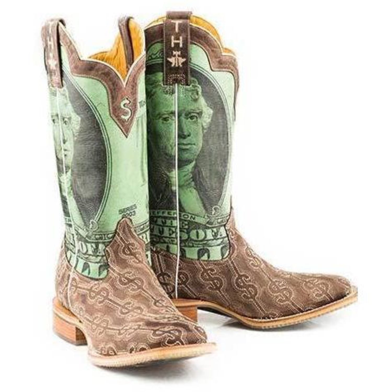 Men's Tin Haul Deuce Boots With Take The Money And Run Sole Handcrafted Brown - yeehawcowboy