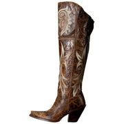 Women's Dan Post Jilted Over Knee Boots Snip Toe Handcrafted Brown - yeehawcowboy