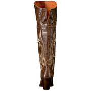 Women's Dan Post Jilted Over Knee Boots Snip Toe Handcrafted Brown - yeehawcowboy