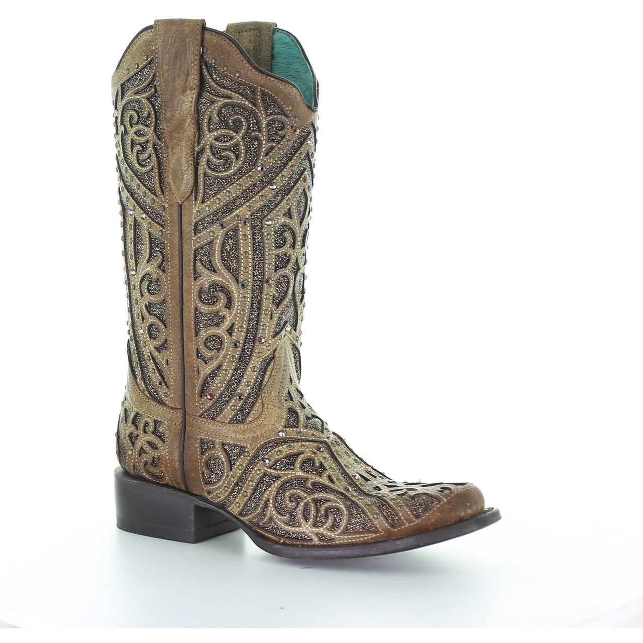 Women's Corral Leather Boots Handcrafted Straw - yeehawcowboy