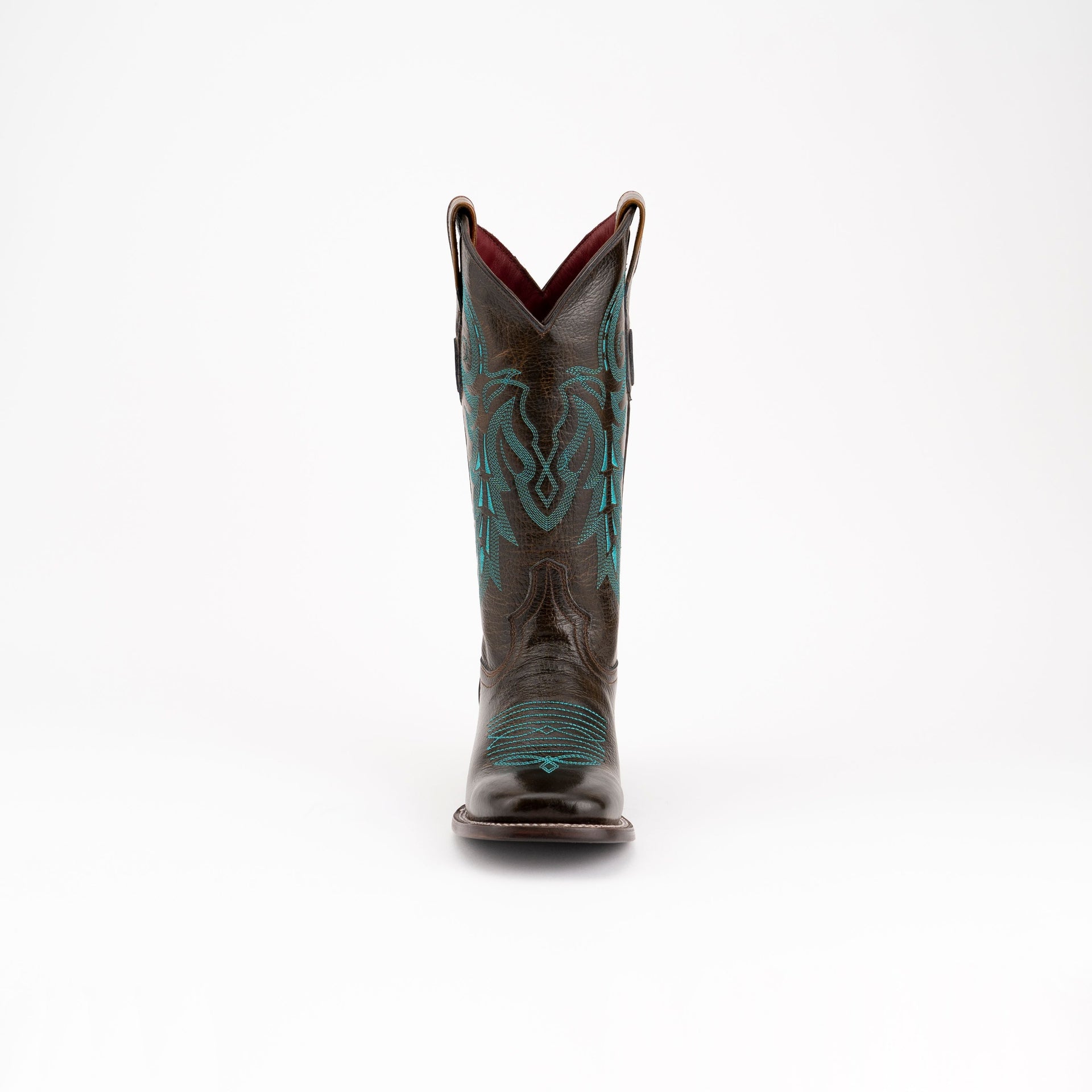 Women's Ferrini Blaze Leather Boots Handcrafted Dark Chocolate - yeehawcowboy