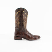 Men's Ferrini Jesse Alligator Print Boots Handcrafted Chocolate - yeehawcowboy