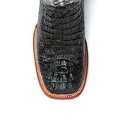 Men's Ferrini Stampede Caiman Crocodile Print Boots Handcrafted Black - yeehawcowboy