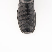 Men's Ferrini Bronco Pirarucu Print Boots Handcrafted Black - yeehawcowboy