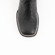 Men's Ferrini Morgan Smooth Ostrich Boots Handcrafted Black - yeehawcowboy