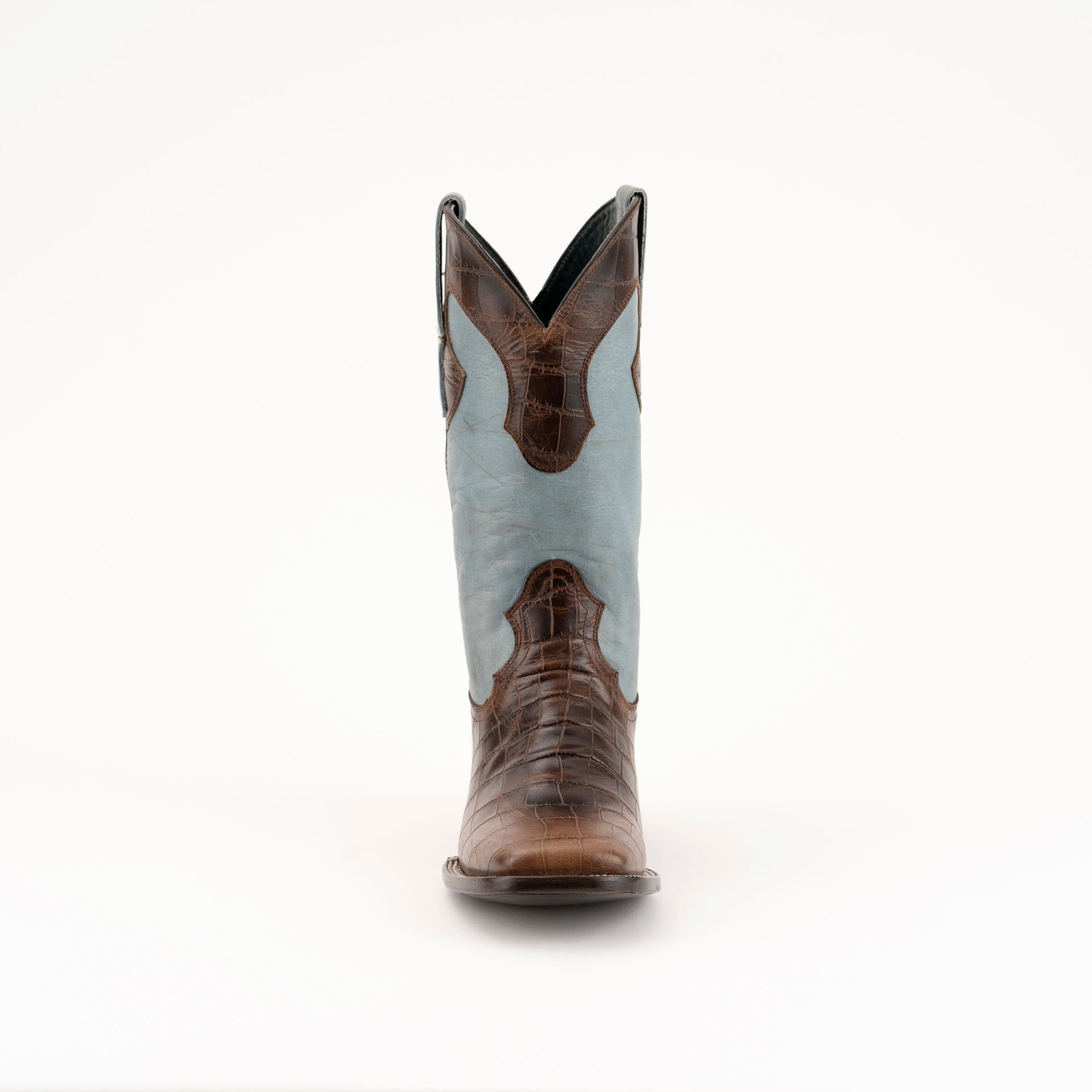 Men's Ferrini Mustang Alligator Belly Print Boots Handcrafted Brown - yeehawcowboy