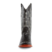 Men's Ferrini Stampede Caiman Crocodile Print Boots Handcrafted Black - yeehawcowboy