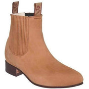 Men's El Canelo Suede Botines Charro Boots Handcrafted Pelo De Camello - yeehawcowboy