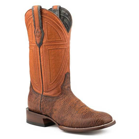 Men's Stetson Winston Sharkskin Boots Handcrafted JBS Collection Brown - yeehawcowboy