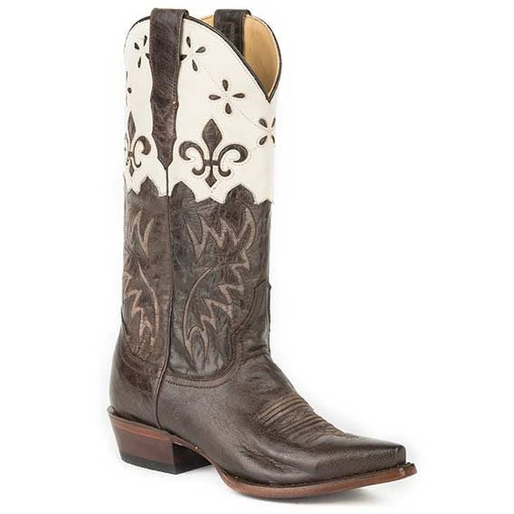 Women's Stetson Harper Boots Snip Toe Handcrafted Brown - yeehawcowboy