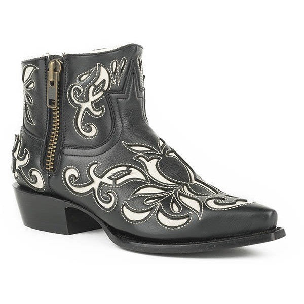 Women's Stetson Ivy Ankle Boots Snip Toe Handcrafted Black - yeehawcowboy